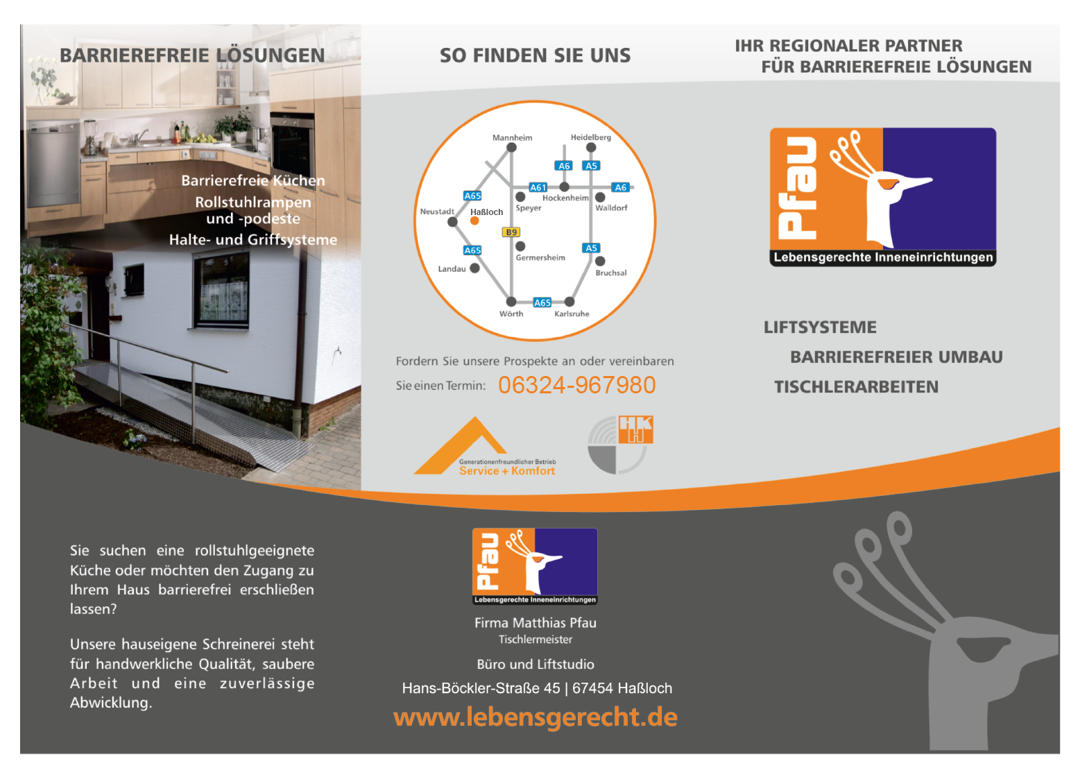 Flyer der Firma Pfau